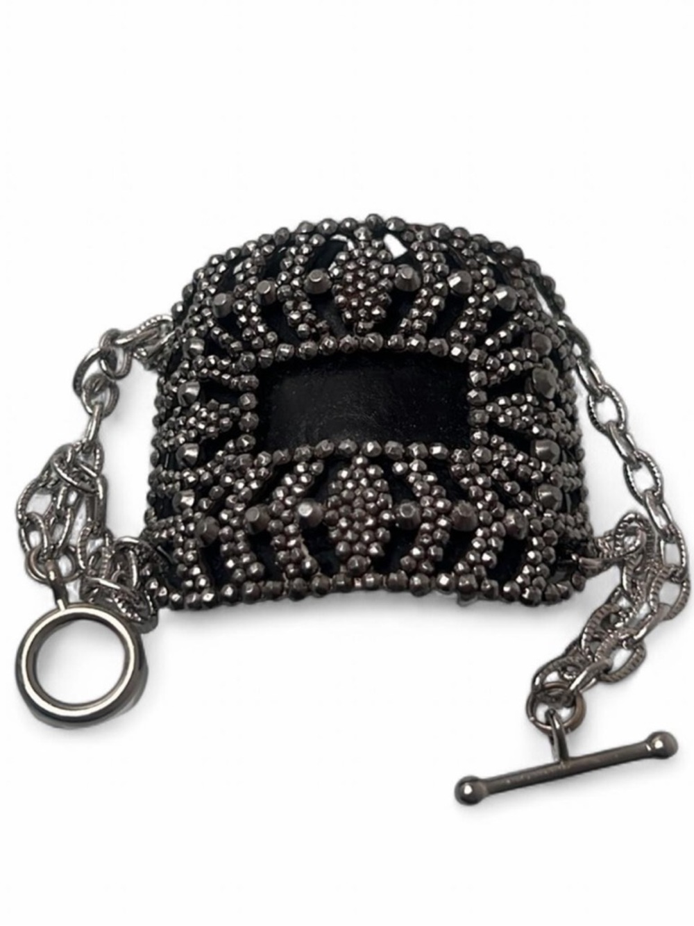 Antique Victorian Cut Steel Shoe Buckle Bracelet Silver - Picture 3 of 7